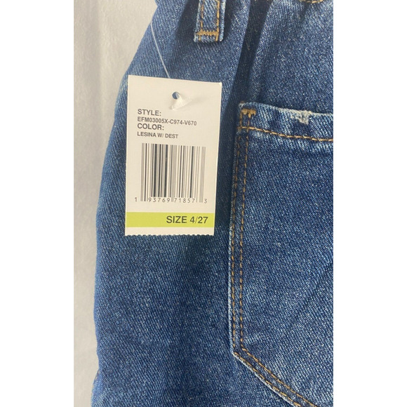 Kensie Jeans Vintage Luxe The High Rise Barrel Button Front Jean Size 4/27 NWT - Picture 6 of 10